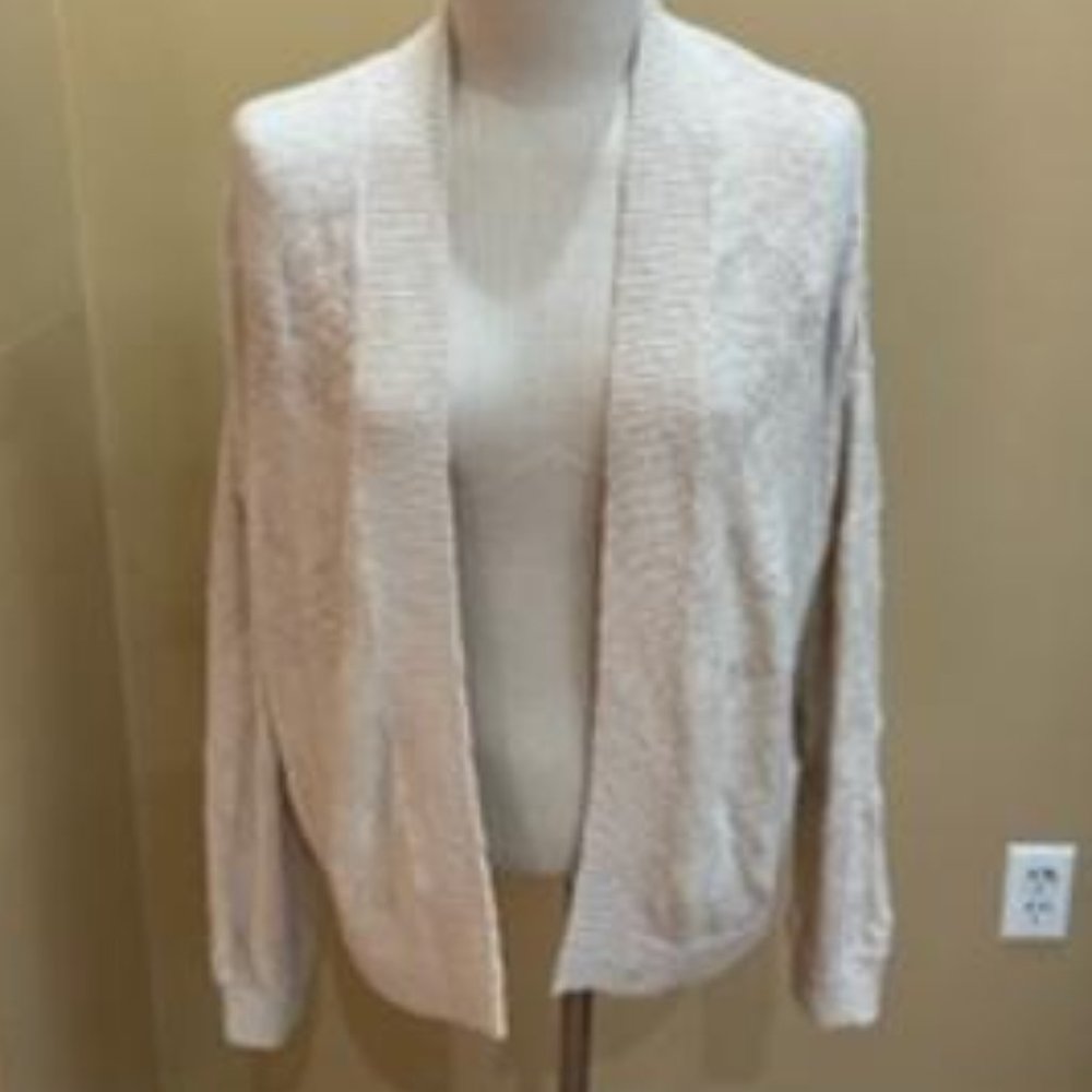 NWT 100% Cotton Loft Cream Beige Cardigan Size Large-Coastal Grandmother